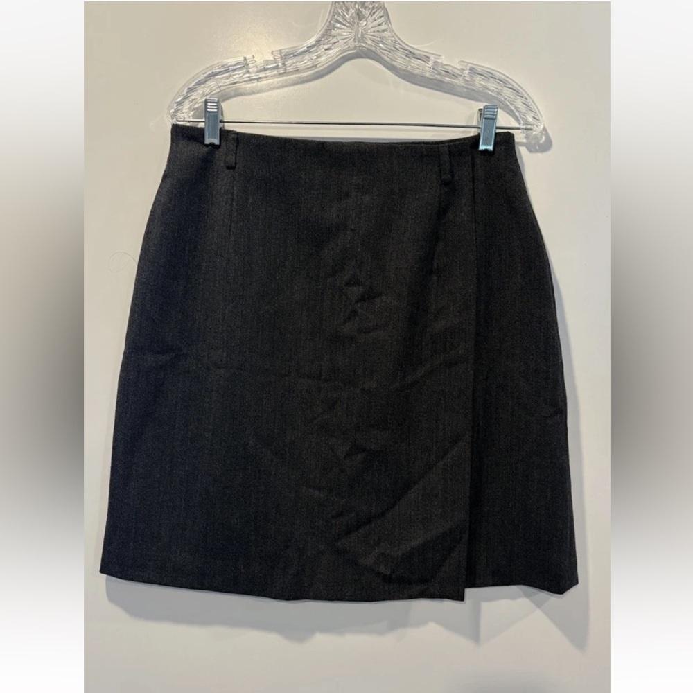 Talbots Gray Wool Blend Wrap‎ Skirt Womens Size 14 (1876)